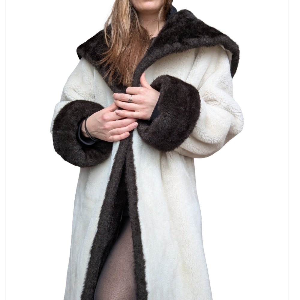 Vintage Princetons O'llegro 1960s Fur Coat Brown & Cream Penny Lane Mob Wife